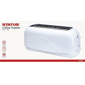 STATUS ATLANTA 4 SLICE LONG SLOT 1300W WHITE TOASTER