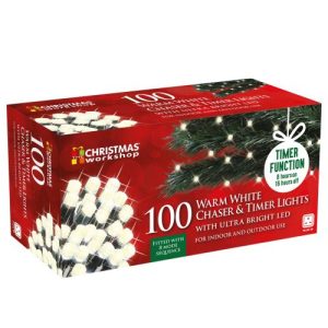 100 LED CHASER/TIMER LIGHTS WARM WHITE