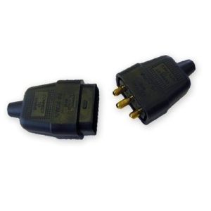 10A 3 PIN RUBBER CONNECTOR BLACK