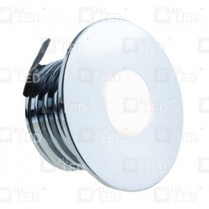 ALL LED OXFORD 1W LED ROUND LOW LEVEL LIGHT, 3000K, CHROME, IP65