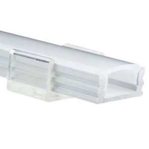 ALL LED PROFILE1 2M WHITE FINISH SHALLOW SURFACE PROFILE WITH OPAL DIFFUSER, EXTRUDED 6063 AIRCRAFT ALUMINIUM, INCL END CAPS & BRACKETS