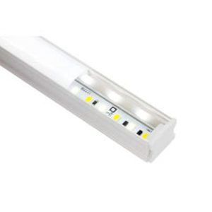 ALL LED PROFILE4 2M ALUMINIUM FINISH DEEP CHANNEL PROFILE WITH OPAL DIFFUSER, EXTRUDED 6063 AIRCRAFT ALUMINIUM, INCL END CAPS & BRACKETS