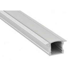 ALL LED 2M WHITE FINISH, RECESSED PROFILE WITH OPAL DIFFUSER, EXTRUDED 6063 AIRCRAFT ALUMINIUM, INCL END CAPS