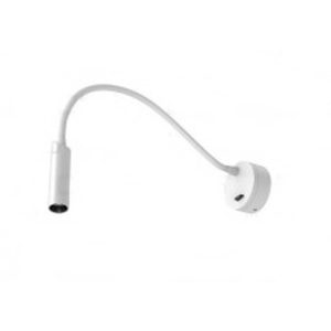 ALL LED CYGNET 3W LED GOOSENECK WALL LIGHT, 4000K POWERCOATED POLAR WHITE FINISH SWITCH INTEGRATED, BLACK BAFFLE