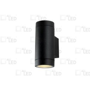 ALL LED TUBULAR UP & DOWN GU10 CARBON BLACK WALL LIGHT - BI-DIRECTIONAL MODEL, IP65