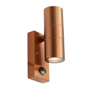 ANSELL ACERO BI-DIRECTIONAL GU10 WALL LIGHT PIR COPPER