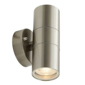 ANSELL ACERO BI-DIRECTIONAL GU10 WALL LIGHT PIR STAINLESS STEEL
