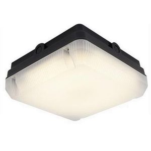 ANSELL 14W ASTRO SQUARE CCT LED BLACK BASE BULKHEAD + EMERGENCY