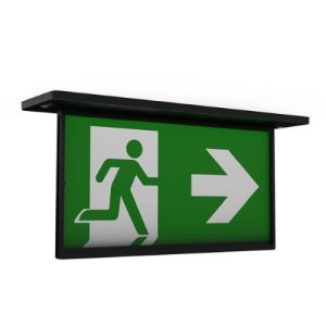 ANSELL RAZZO LED LITHIUM RECESSED EXIT SIGN BLACK