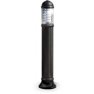 ASBAC SAURO 1100MM E27 BOLLARD BK C/W ALUM LOUVRE