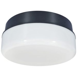 ASD CIRCULAR IP44 BLACK, OPAL DIFFUSER, 100W, E27