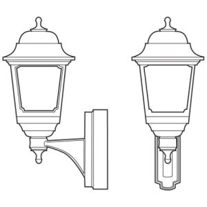 ASD SQUARE LANTERN WHITE, CLEAR DIFFUSER, 100W, PHOTOCELL