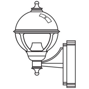 ASD GLOBE LANTERN WHITE, CLEAR DIFFUSER, 100W, PIR