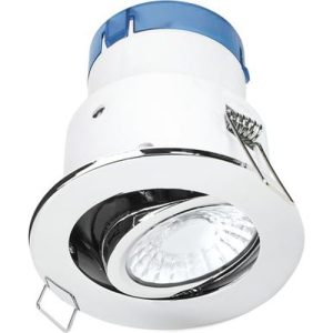 AURORA 240V 6W 640LM ADJUSTABLE DIMMABLE FIRE & ACOUSTIC RATED DOWNLIGHT POLISHED CHROME 4000K