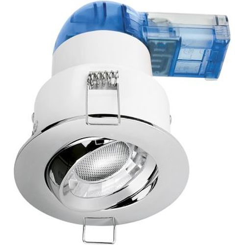 AURORA 220-240V 6W 700LM ADJUSTABLE DIMMABLE FIRE & ACOUSTIC RATED DOWNLIGHT POLISHED CHROME 4000K