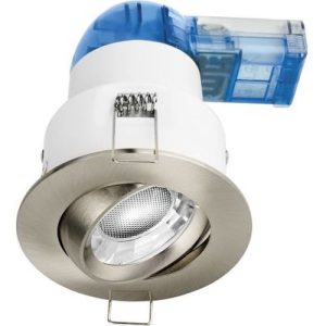 AURORA 220-240V 6W 680LM ADJUSTABLE DIMMABLE FIRE & ACOUSTIC RATED DOWNLIGHT SATIN NICKEL 3000K