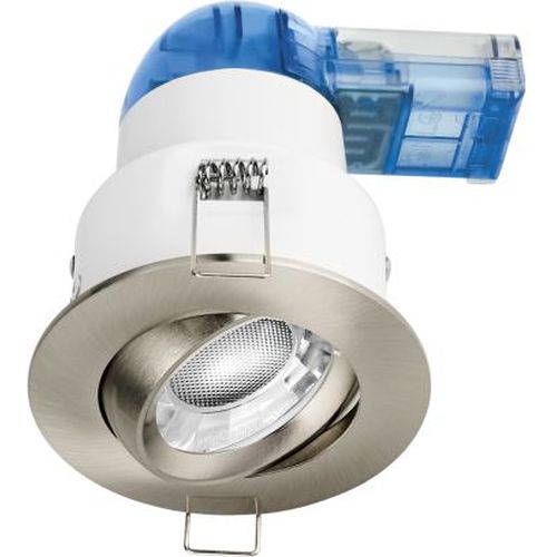 AURORA 220-240V 6W 700LM ADJUSTABLE DIMMABLE FIRE & ACOUSTIC RATED DOWNLIGHT SATIN NICKEL 4000K