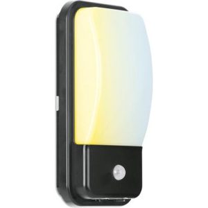 AURORA 240V 10W LED IP65 PIR RECTANGULAR BULKHEAD BLACK 3000/4000/6500K