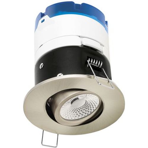 AURORA 220-240V 6W LED IP65 DIMM. ADJ. FIRE RATED DOWNLIGHT 4000K SATIN NICKEL