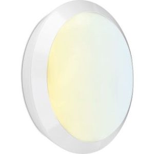 AURORA 220-240V 15W IP66 300MM 1250LM IK10 LED ROUND BULKHEAD WHITE CCT 3000/4000/6500K