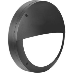 AURORA 220-240V 18W IP65 1850LM LED ROUND EYELID BULKHEAD MICROWAVE BLACK 4000K