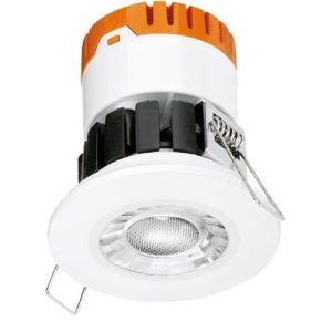 AURORA 240V 8W 580LM 60? FIXED DIMMABLE FIRE & ACOUSTIC RATED LED DOWNLIGHT 3000K