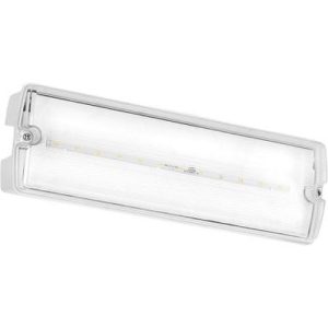 AURORA 220-240V 3.7W LED IP65 SELF TEST EMERGENCY BULKHEAD WITH EXIT SIGN