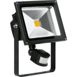 AURORA 240V 30W IP65 300X195MM 2250LM IK08 ADJUSTABLE LED FLOOD LIGHT PIR BLACK 4000K