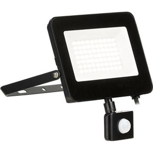 AURORA 50W LED IP65 ADJUSTABLE FLOODLIGHT PIR BLACK 4000K