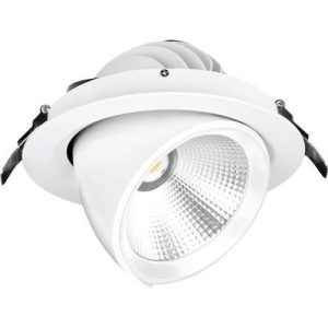 AURORA 240V 30W 180MM 3500LM 45? ADJUSTABLE 1-10V DIMMABLE LED RECESSED WALLWASHER BLACK 4000K