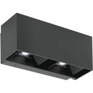 AURORA 240V 18W IP65 DOUBLE MULTI-DIRECTIONAL LED WALL LIGHT BLACK 3000K