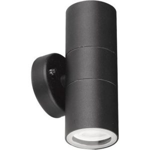 AURORA 240V GU10 IP44 ALUMINIUM FIXED UP/DOWN WALL LIGHT BLACK