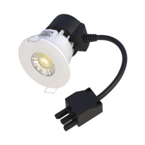 BELL 7W 600LM FIRESTAY CCT DOWNLIGHT+WHITE BEZEL (7YR G/TEE)