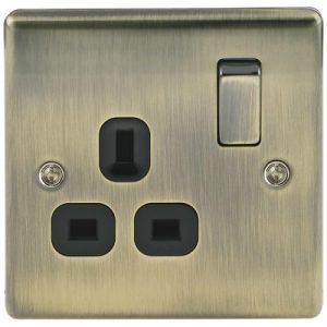 BG NEXUS 1G SW SKT ANT-BRASS BLK INSERTS