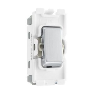 BG BRUSHED STEEL INTERMEDIATE GRID SWITCH
