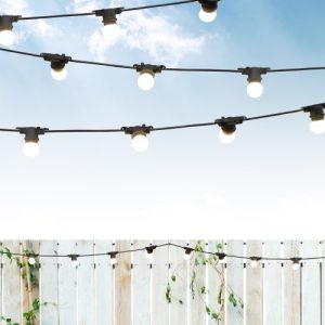 6M E27 BULB FESTOON LIGHTS -20 SOCKETS -WARM
