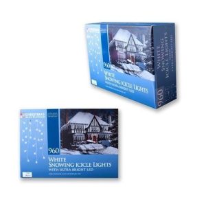 960 LED SNOWING ICICLE LIGHTS WHITE