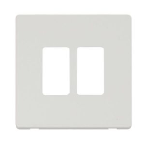 CLICK DEFINITY FRONT PLATE METAL WHITE GRIDPRO 2-GANG DEFINITY PLATE MW