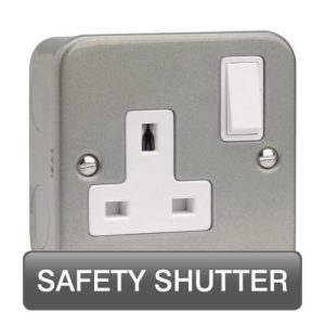 CLICK ESSENTIALS METAL CLAD 250V 1G 13A DP SWITCH SOCKET