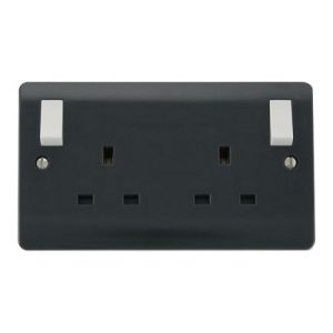 CLICK MODE PART M SOCKET 13A UK 2G 13A DP O/B SWITCHED SOCKET ANTHRACITE GREY