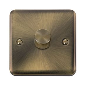CLICK DECO PLUS ANTIQUE BRASS 1-GANG DIMMER PLATE & KNOBS