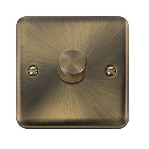 CLICK DECO PLUS ANTIQUE BRASS 1-GANG DIMMER PLATE & KNOBS
