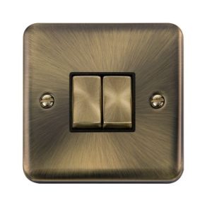 CLICK DECO PLUS ANTIQUE BRASS 10A 2G 2 WAY INGOT SWITCH