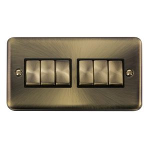 CLICK DECO PLUS ANTIQUE BRASS 10A 6G 2 WAY INGOT SWITCH