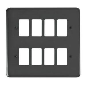 CLICK GRIDPRO DECO PLUS FRONTPLATES BLACK NICKEL GRIDPRO 8-GANG DECO + PLATE BLACK NICKEL