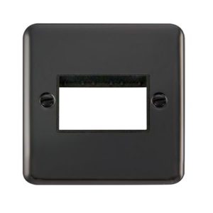 CLICK MINIGRID BLACK NICKLE 1-GANG 3-MODULE FRONTPLATE