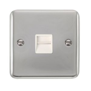 CLICK DECO PLUS POLISHED CHROME SINGLE TELEPHONE SOCKET SECONDARY