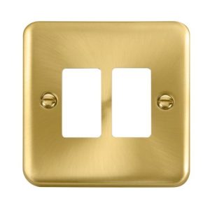 CLICK GRIDPRO DECO PLUS FRONTPLATES SATIN BRASS GRIDPRO 2-GANG DECO + PLATE SATIN BRASS
