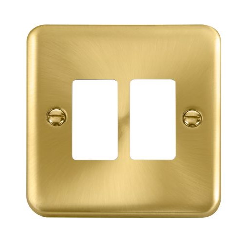 CLICK GRIDPRO DECO PLUS FRONTPLATES SATIN BRASS GRIDPRO 2-GANG DECO + PLATE SATIN BRASS