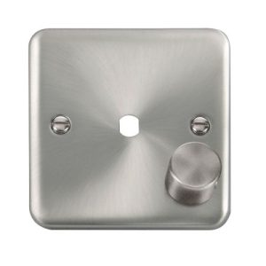 CLICK DECO PLUS SATIN CHROME 1G SINGLE DIMMER PLATE & KNOB